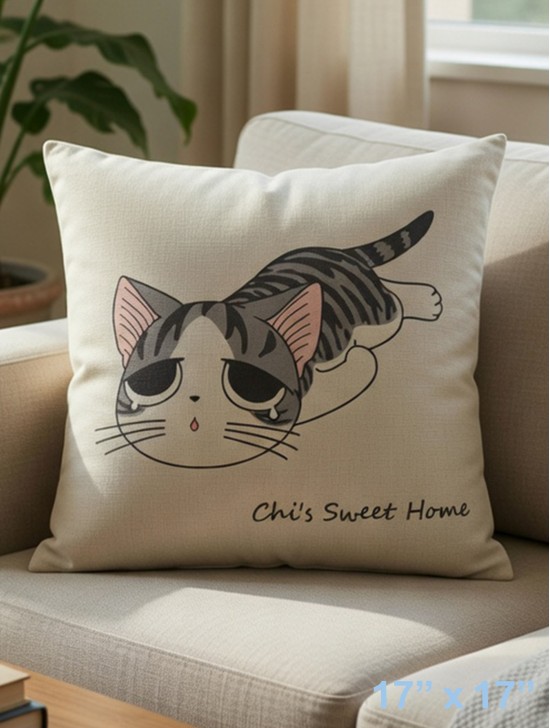KITTEN PRINT CUSHION & FILLER